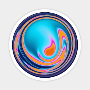 Abstract Orange, Pink and Blue Sphere Magnet